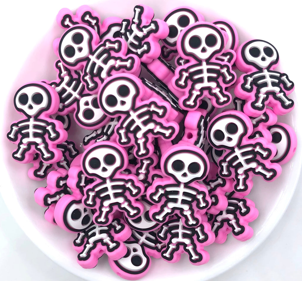 Full Body Skeleton Beads--Pink