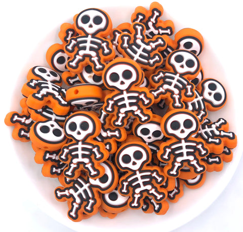 Full Body Skeleton Beads--Orange