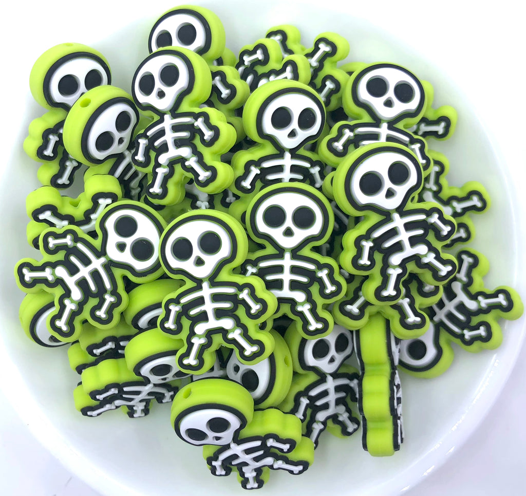 Full Body Skeleton Beads--Green