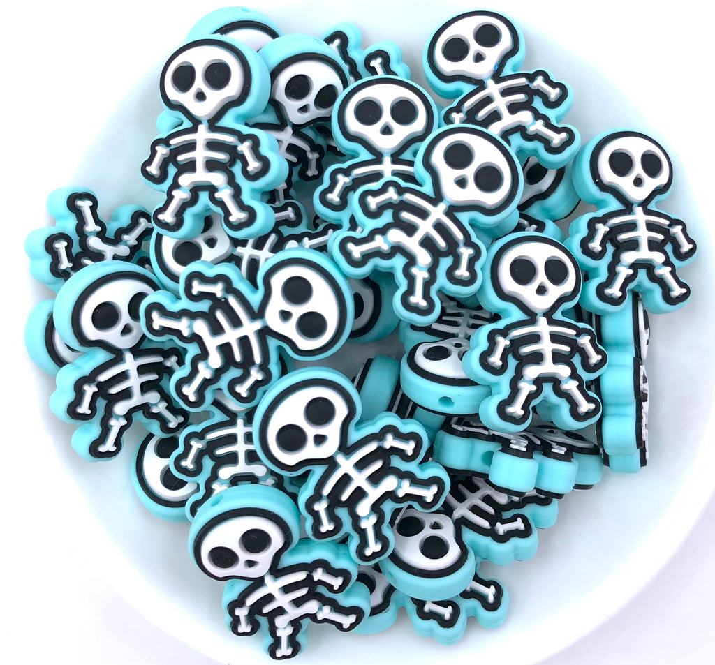 Full Body Skeleton Beads--Aqua