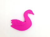 Hot Pink Swan Silicone Teether