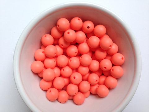 12mm Salmon Silicone Beads