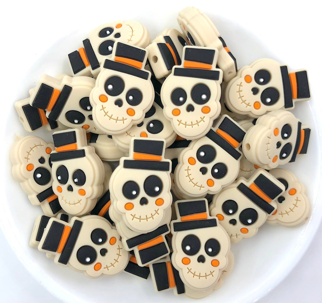 Skeleton Head Beads--Beige