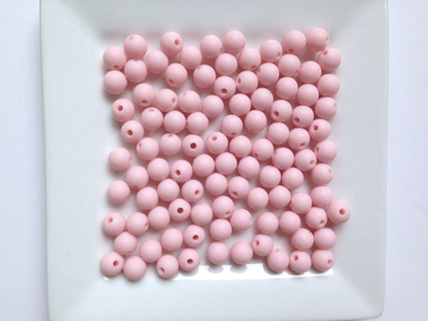 9mm Powder Pink Silicone Beads