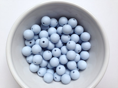 12mm Baby Blue Silicone Beads