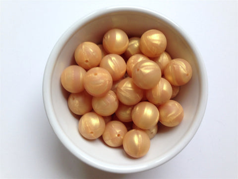 19mm Metallic Gold Silicone Beads