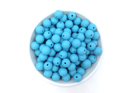 12mm Island Blue Silicone Beads