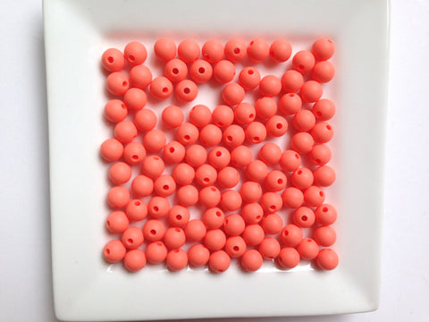 9mm Salmon Silicone Beads