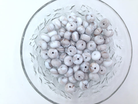 Caramel Marble Mini Abacus Silicone Beads
