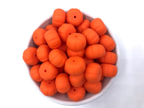 20mm Orange Pumpkin Abacus Silicone Beads