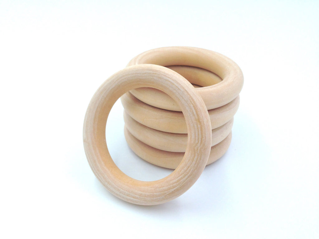 SALE--70mm Natural Wood Rings