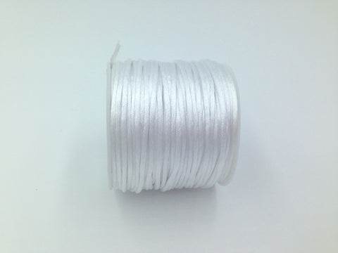 50 Yards White 1.5mm Satin Nylon Cord--BULK Roll