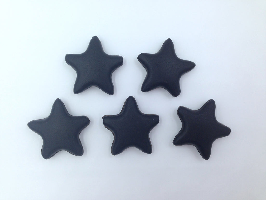 Black Star Silicone Beads