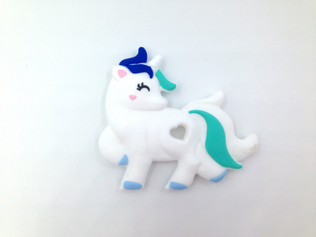 Unicorn Teether--Blue and Turquoise