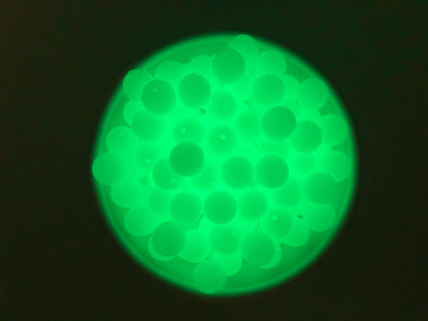 12mm GREEN Glow in the Dark Silicone Beads