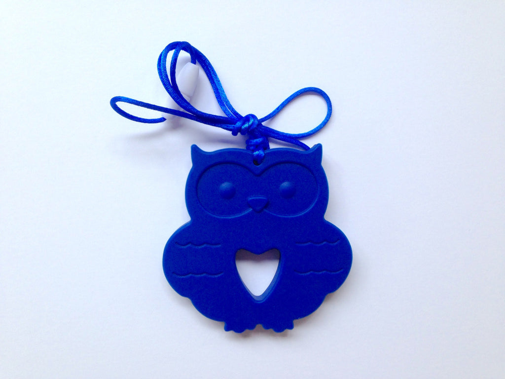 Royal Blue Silicone Owl Teether