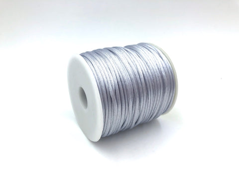 50 Yards Silver Gray 1.5mm Satin Nylon Cord--BULK Roll