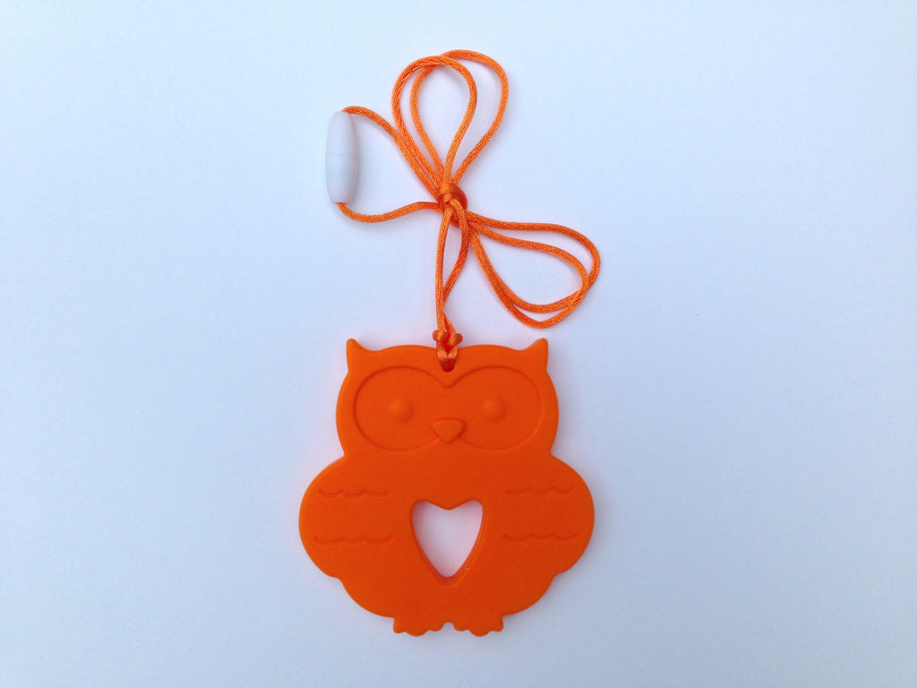 Owl Teether--Orange