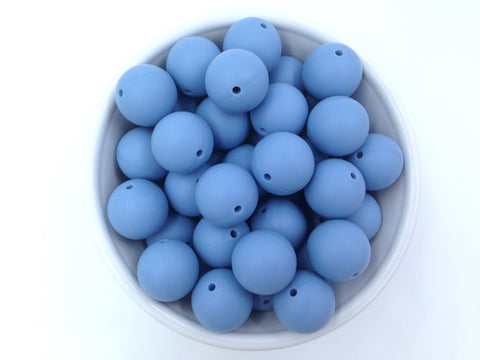 19mm Powder Blue Silicone Beads