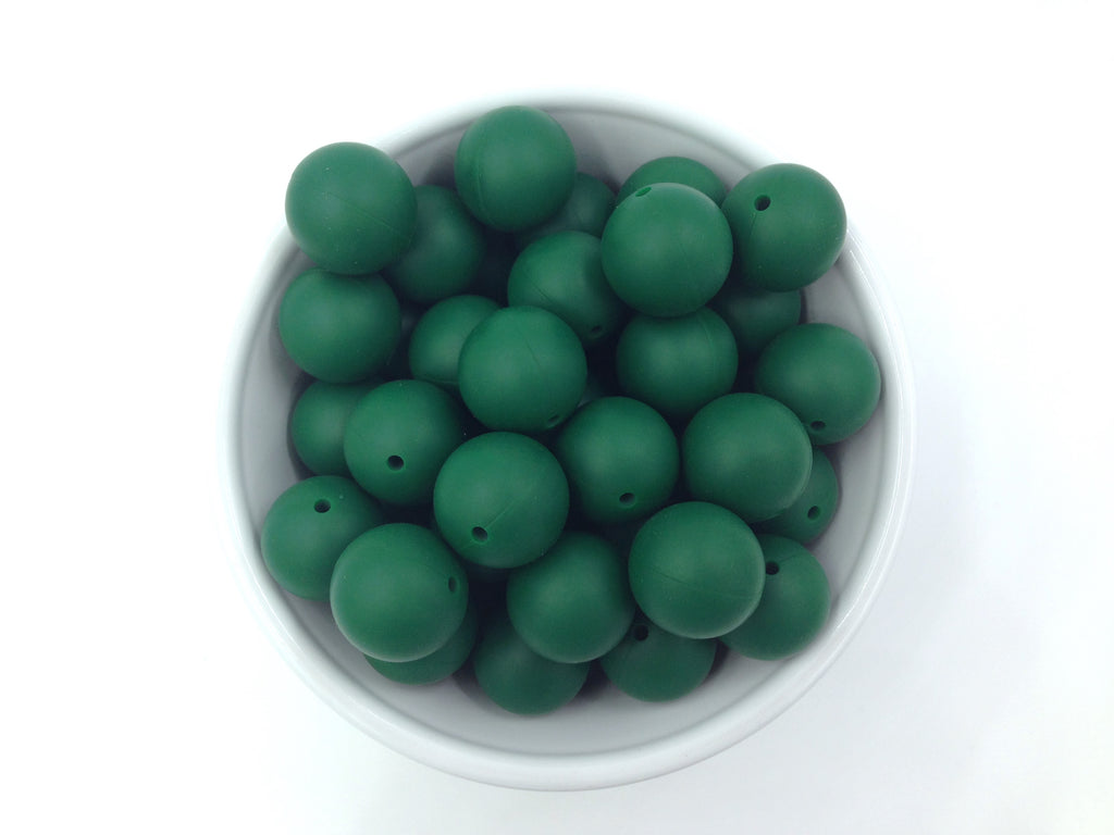19mm Forest Green Silicone Beads