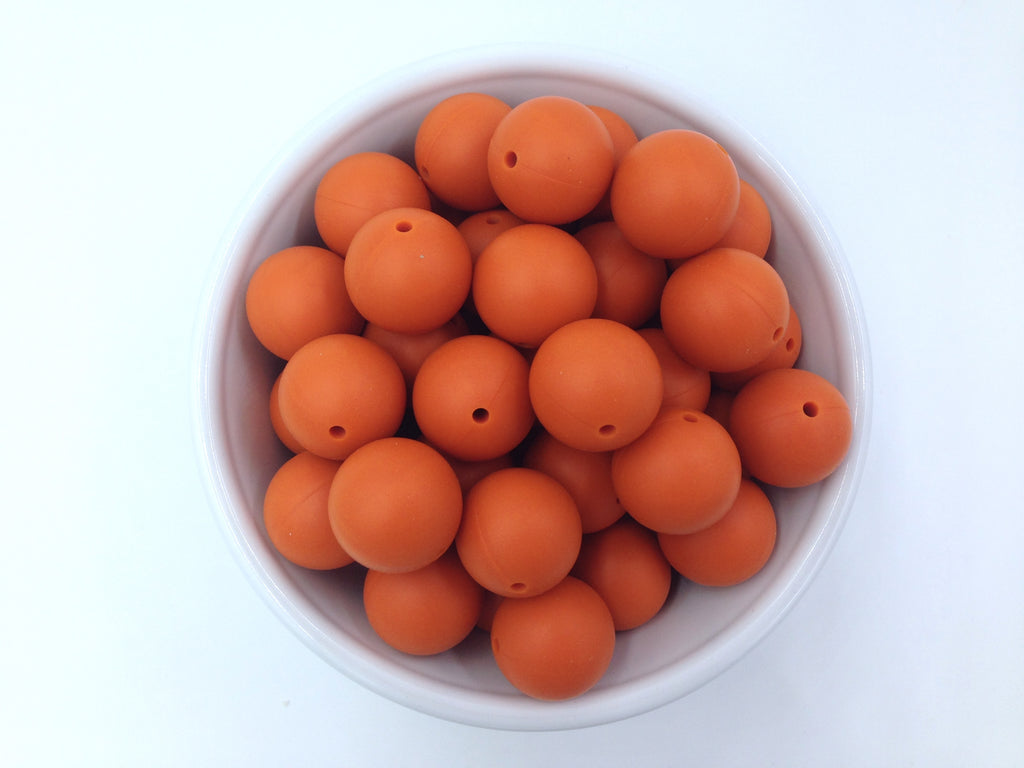 19mm Pumpkin Silicone Beads