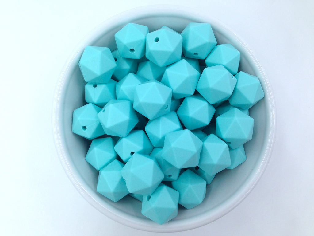 14mm Cool Caribbean Mini Icosahedron Silicone Beads