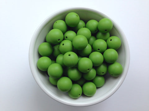 15mm Olive Green Silicone Beads