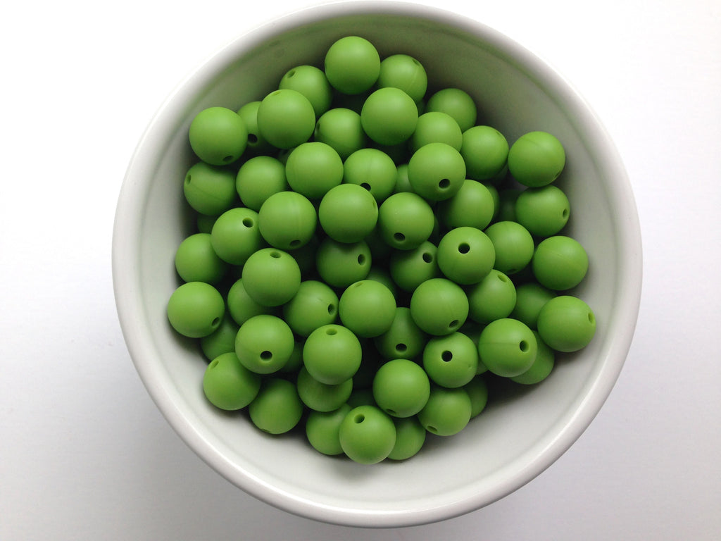 12mm Olive Green Silicone Beads