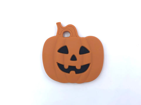 Jack-O-Lantern Pumpkin Teether--Harvest Orange