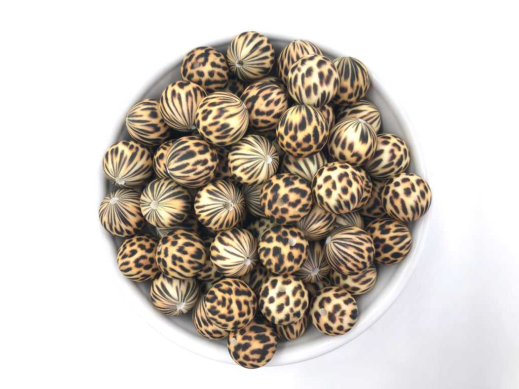 New Style!   Brown Leopard Silicone Beads-15mm