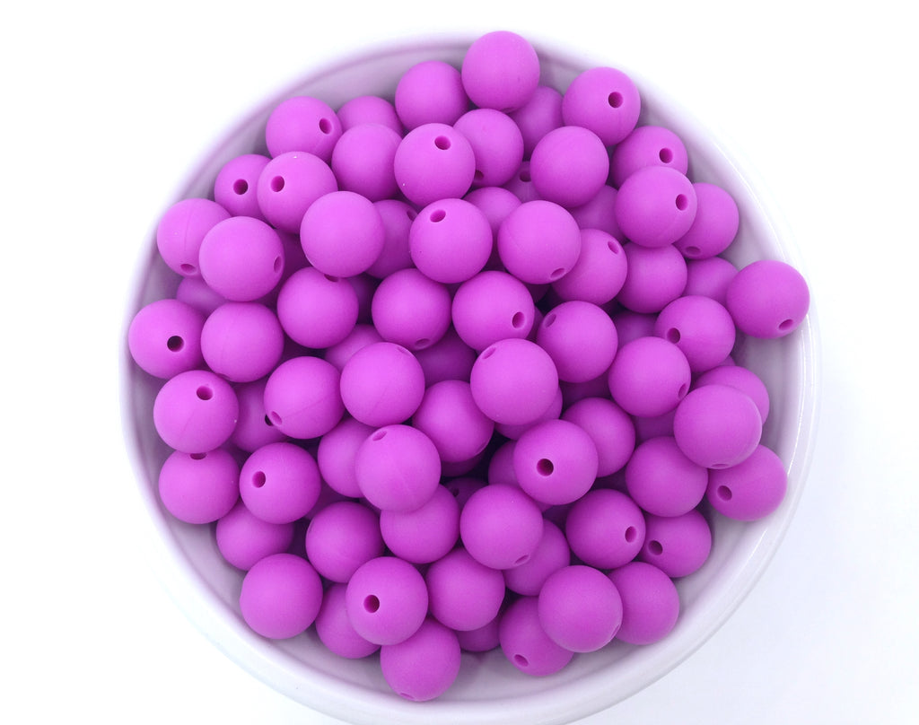 12mm Orchid Purple Silicone Beads