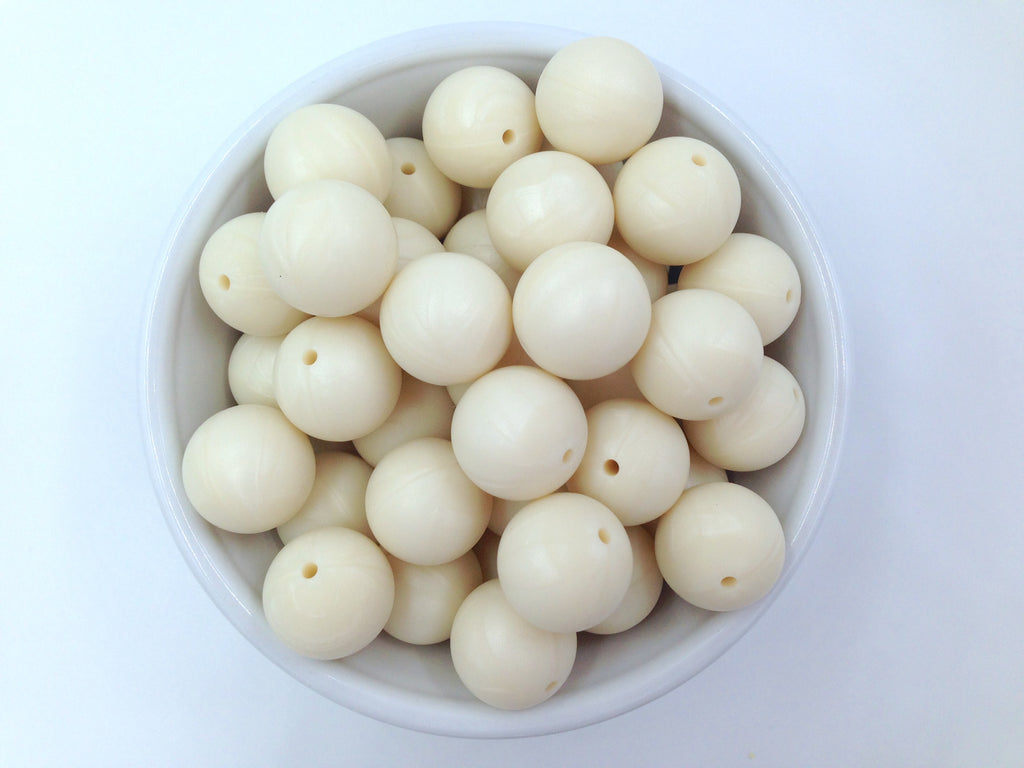 19mm Ivory Pearl Silicone Beads