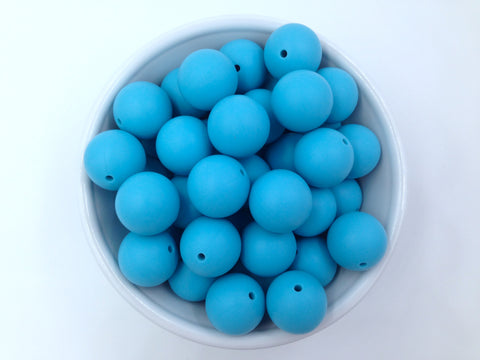 19mm Island Blue Silicone Beads