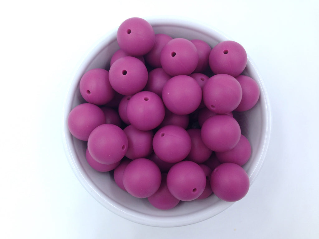 19mm French Plum Silicone Beads