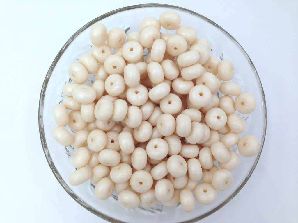Ivory Pearl Mini Abacus Silicone Beads