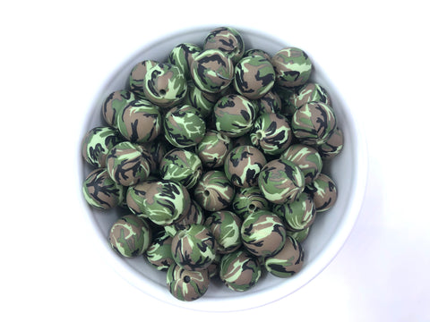 12mm Camo Silicone Beads