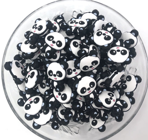 Panda Bear Beads with Blue Paws