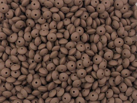 Coffee Brown Saucer Silicone Beads