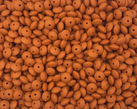 Harvest Orange Saucer Silicone Beads