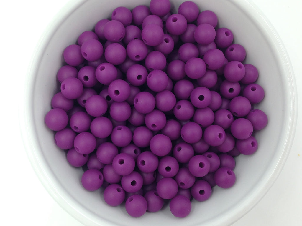 12mm Perfect Plum Silicone Beads