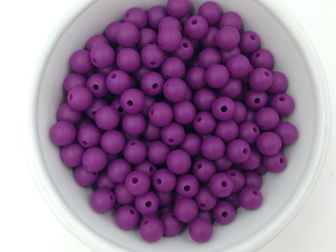 9mm Perfect Plum Silicone Beads