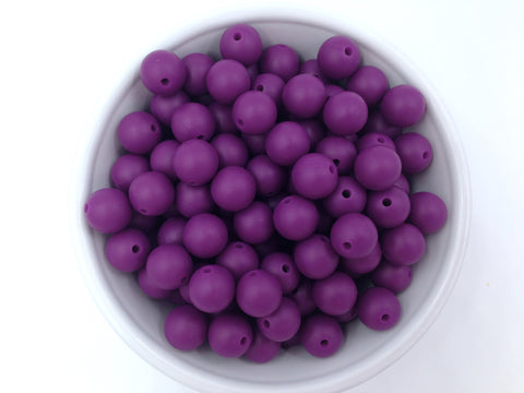 15mm Perfect Plum Silicone Beads