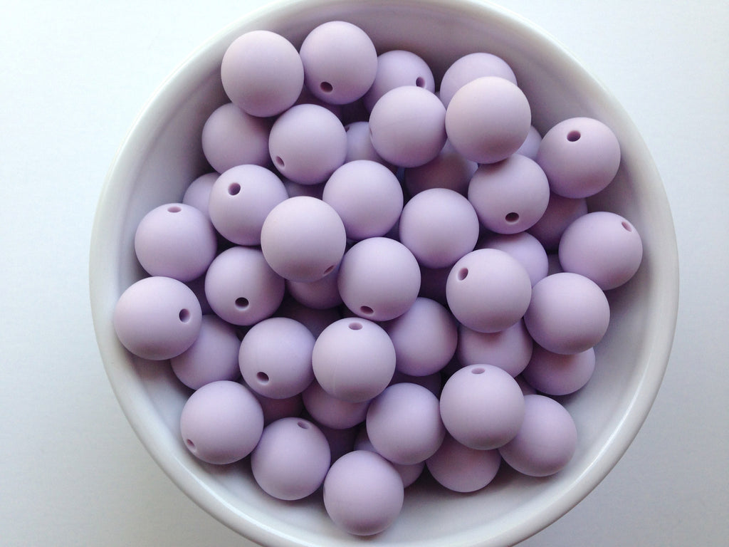 15mm Lavender Mist Silicone Beads