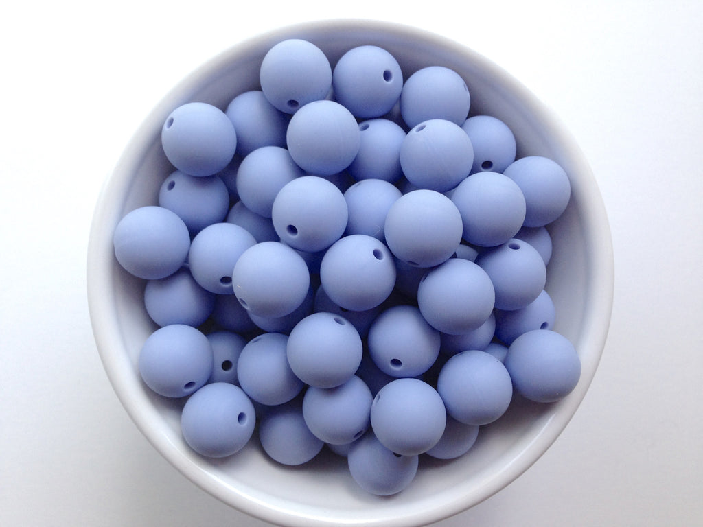 15mm Tranquility Blue Silicone Beads