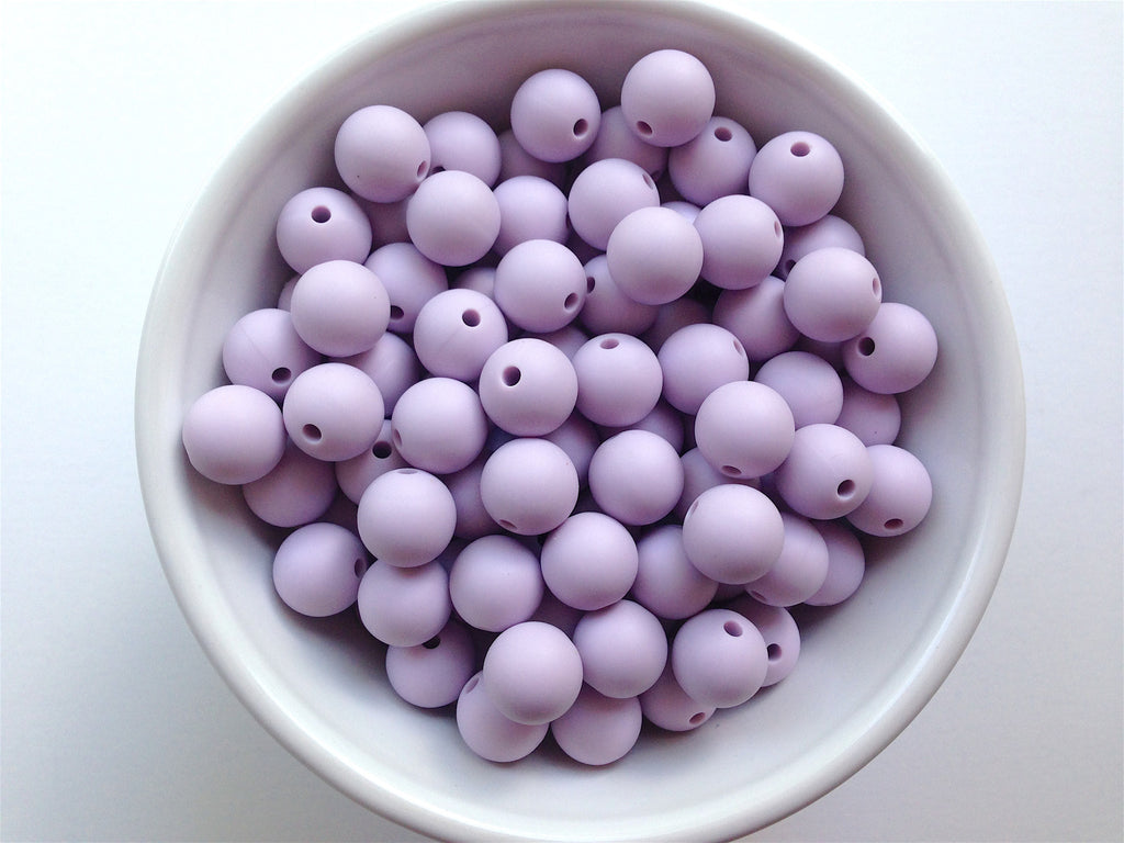 12mm Lavender Mist Silicone Beads