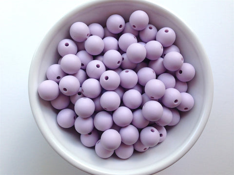 12mm Lavender Mist Silicone Beads