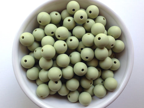 12mm Sage Green Silicone Beads