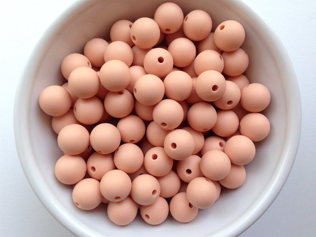 12mm Peach Sorbet Silicone Beads