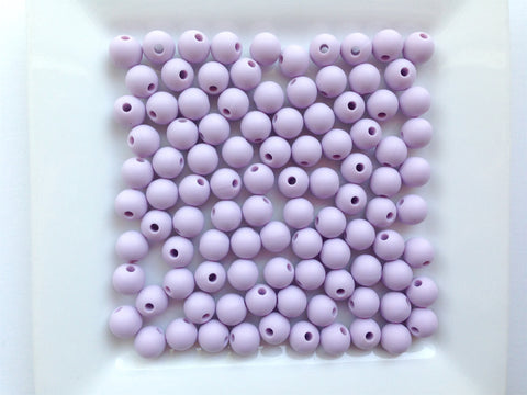 9mm Lavender Mist Silicone Beads