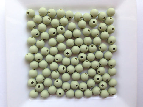 9mm Sage Green Silicone Beads